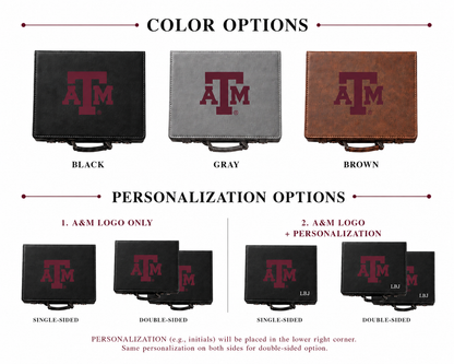 Officially Licensed Texas A&amp;M University 100 Chip Leather Poker Set