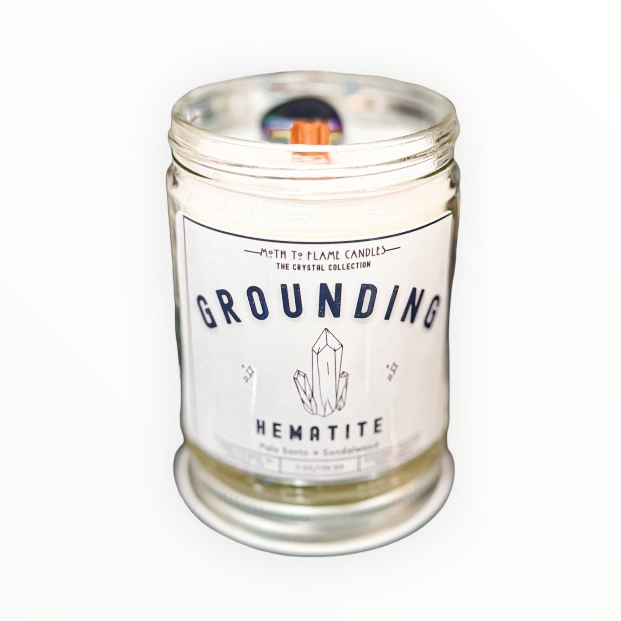 Moth to Flame Candles Crystals Grounding – 7 oz Candle