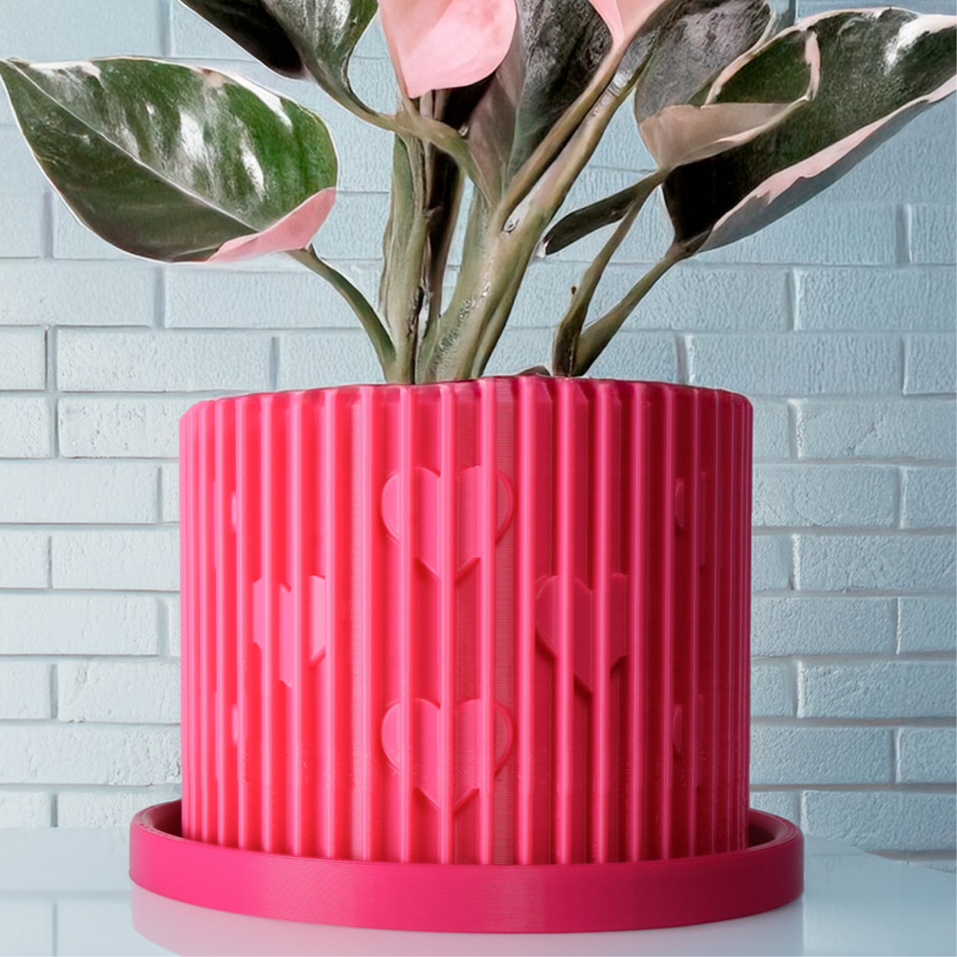 Modern Heart-Shaped Planter with Drainage &amp; Saucer – Unique Valentine’s Day Gift for Plant Lovers, 3d Printed Planter Home Hosting Decor,