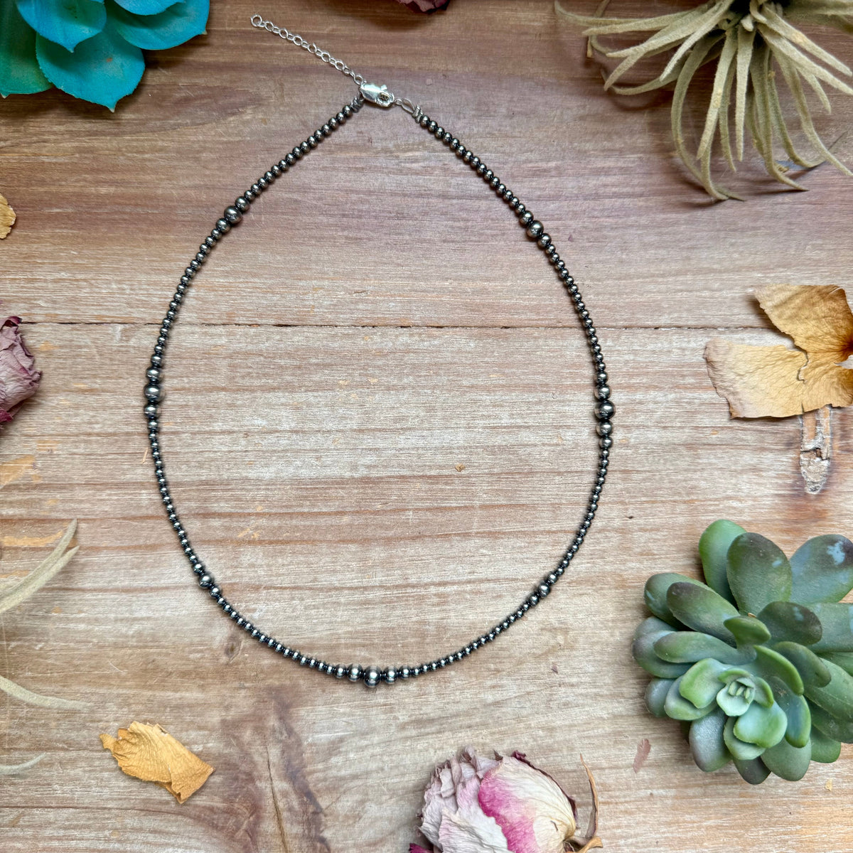 18" Graduated Sterling Silver Pearl Necklace – 3mm