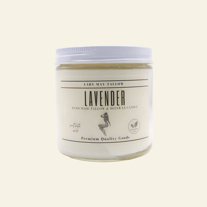 Lavender Tallow &amp; Beeswax Candle | All Natural, Non-Toxic, Clean Burning