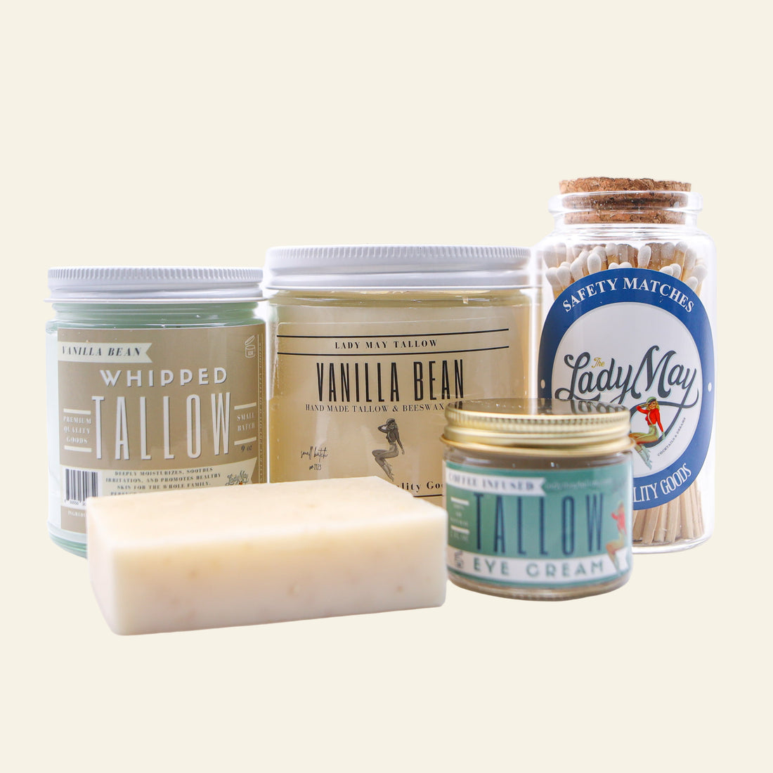 Vanilla Bean Luxury Gift Set | Tallow Skincare, Candle &amp; Soap - My American Goods
