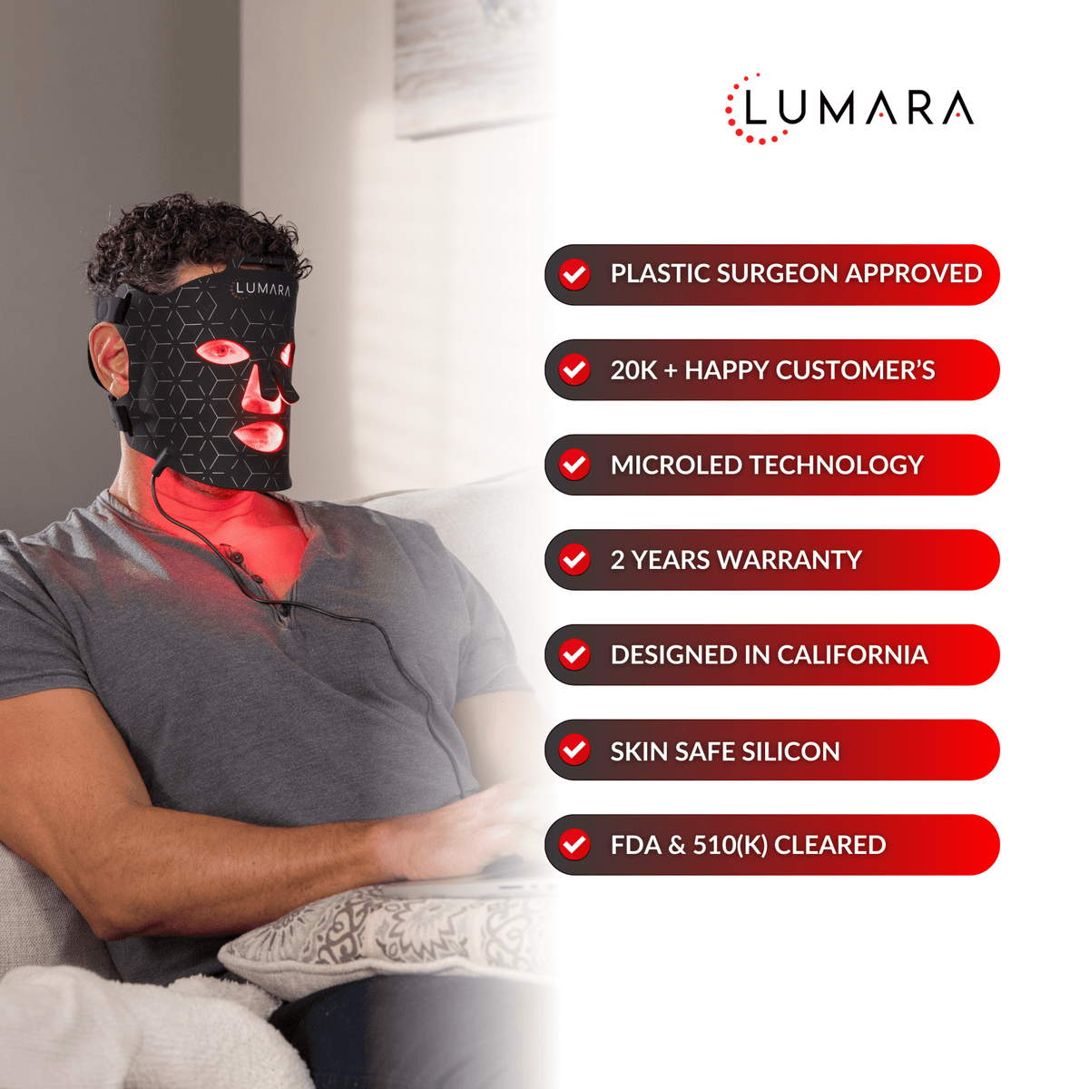 Lumara Health &amp; Beauty VISO - FDA Certified Red Light Therapy Mask