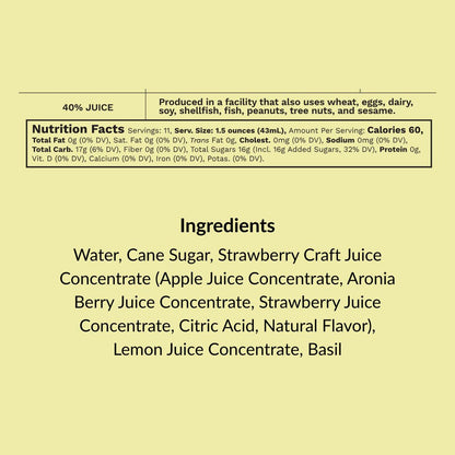 Strawberry &amp; Basil Cocktail-Mocktail Mixer, 16 fl oz - My American Goods