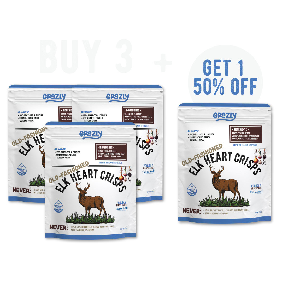 Elk Heart Crisps - 100% Grass-Fed/Finished - My American Goods