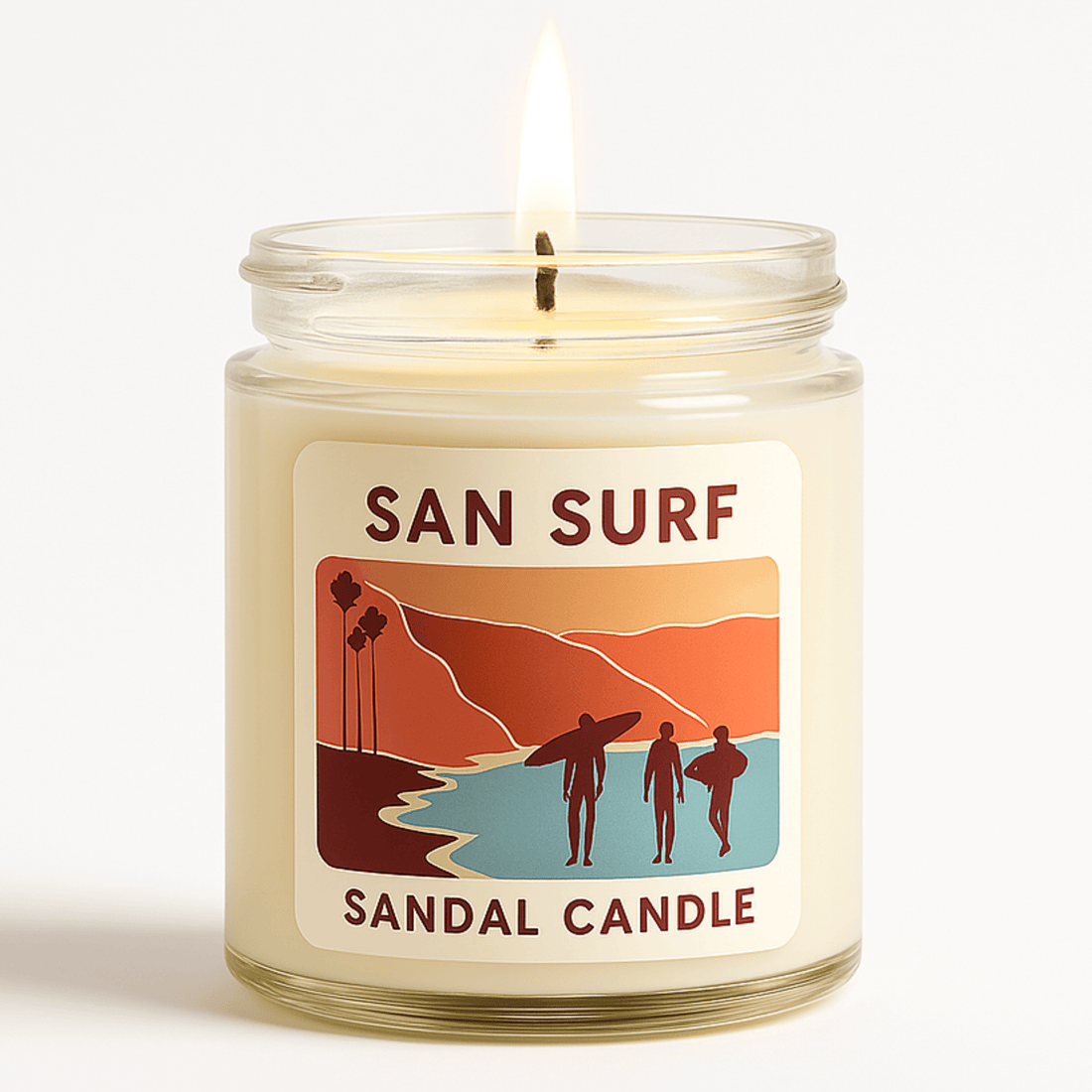San Surf – Scented Candle, 9 oz Jar, Patchouli, Musk &amp; Bergamot