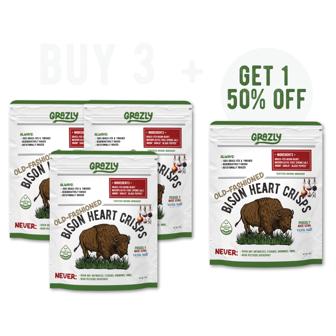 Bison Heart Crisps - 100% Grass-Fed/Finished - My American Goods