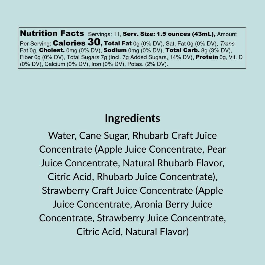 Wood Stove Kitchen Cocktail and Drink Mixers Strawberry-Rhubarb Mixer, 16 fl oz