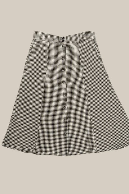 Field Day Skirt Bae Skirt in Black &amp; Oat Cotton Gingham