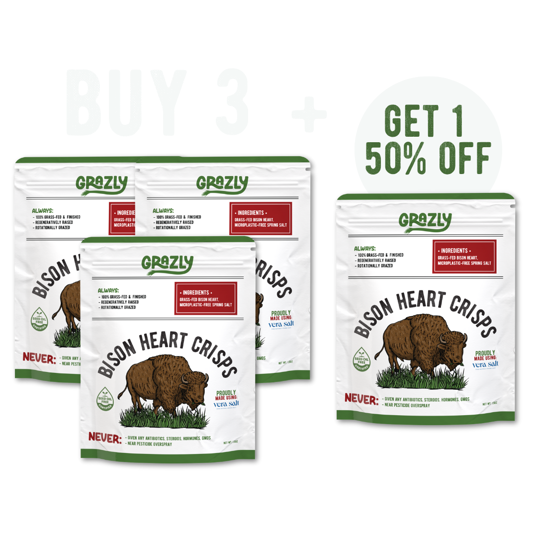 Bison Heart Crisps - 100% Grass-Fed/Finished - My American Goods