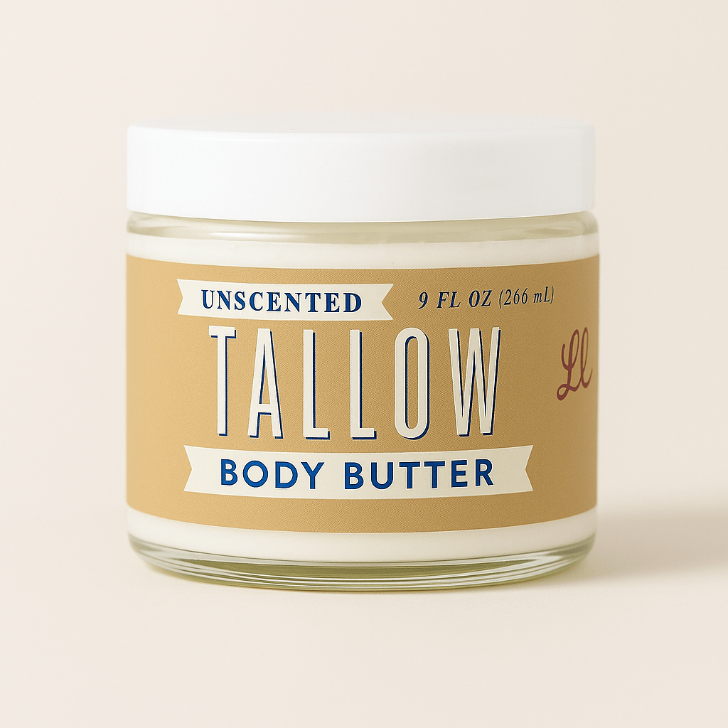 Lady May Tallow Body Cream/Lotion 9oz Unscented Tallow Body Butter | Natural Beef Tallow Body Butter