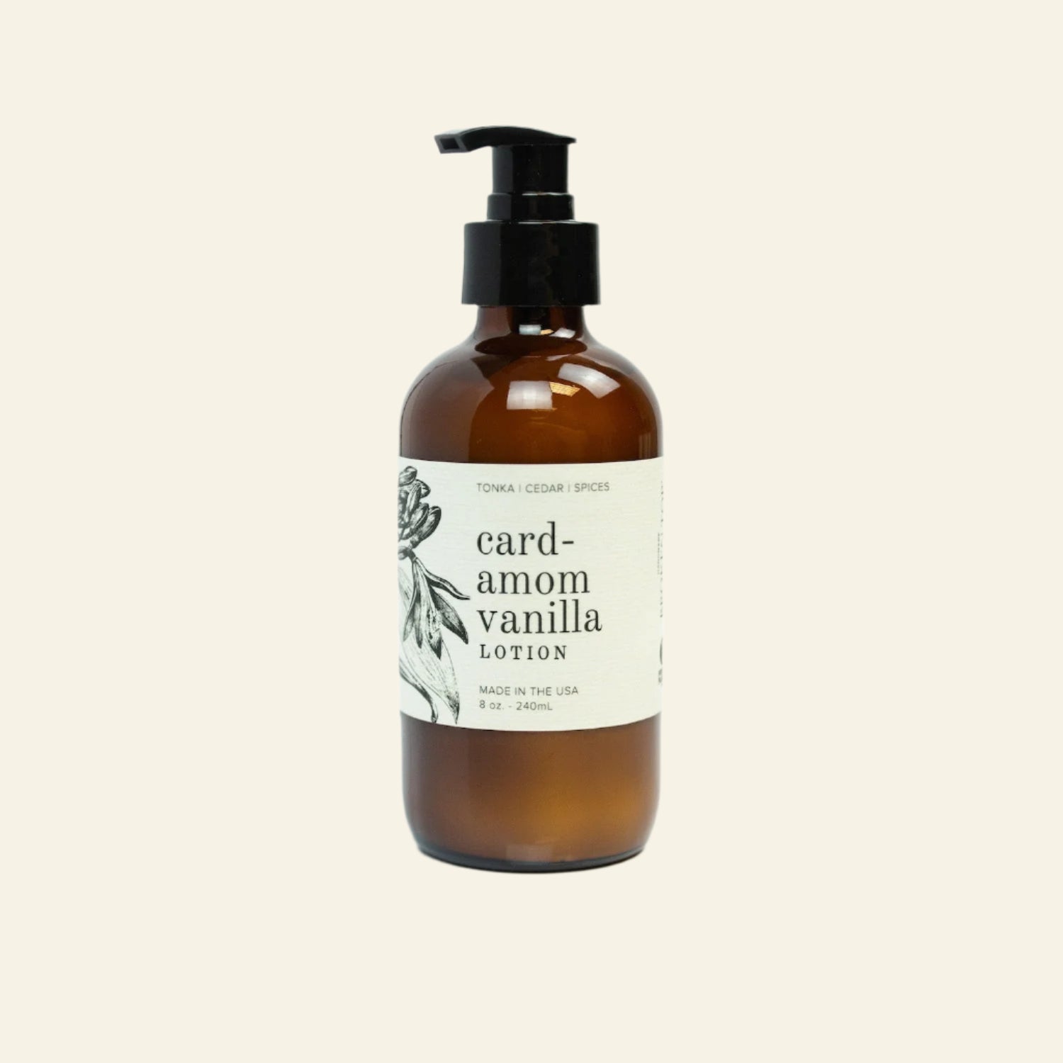 Amber lotion bottle with pump and &