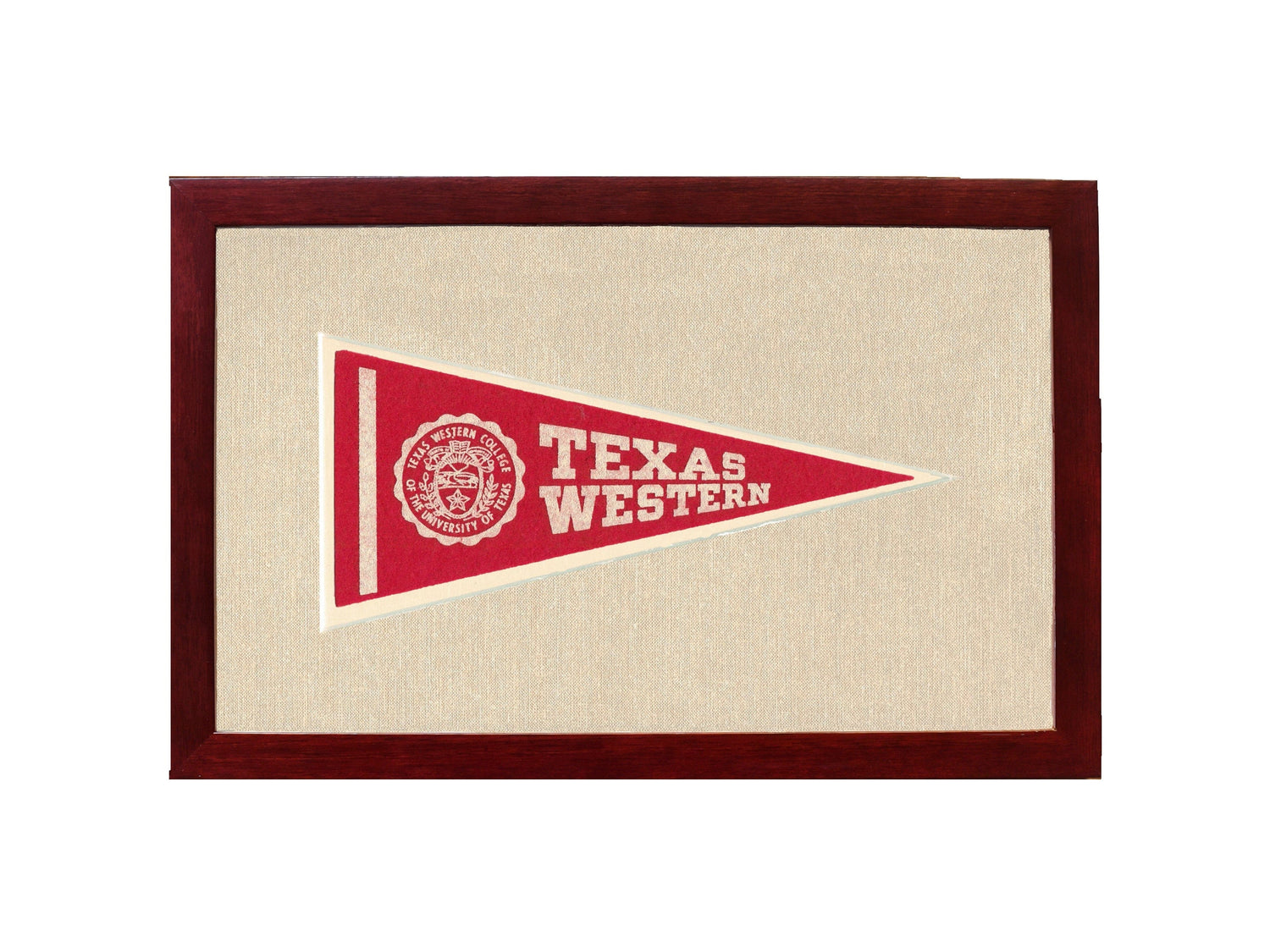 Americana Memories Vintage Pennants and Memorabilia Vintage Texas Western College  Pennant
