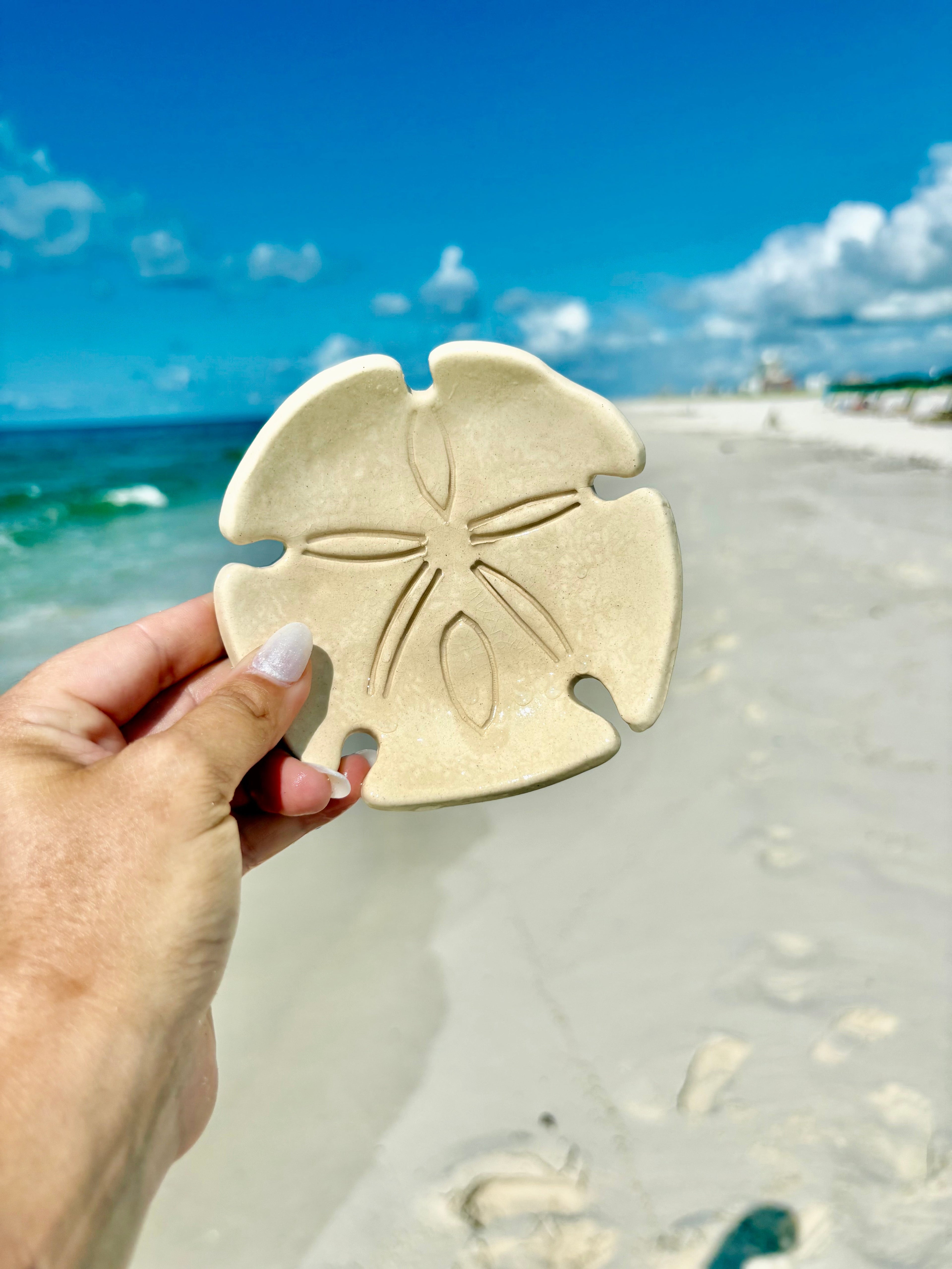 Ceramic Sand Dollar Ring Dish - My American Goods