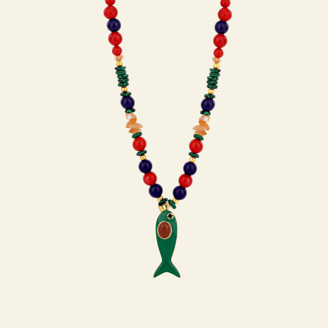 Coastal Dreams Fish Beaded Necklace