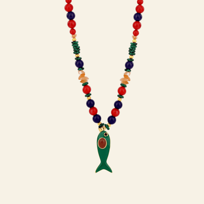 Coastal Dreams Fish Beaded Necklace