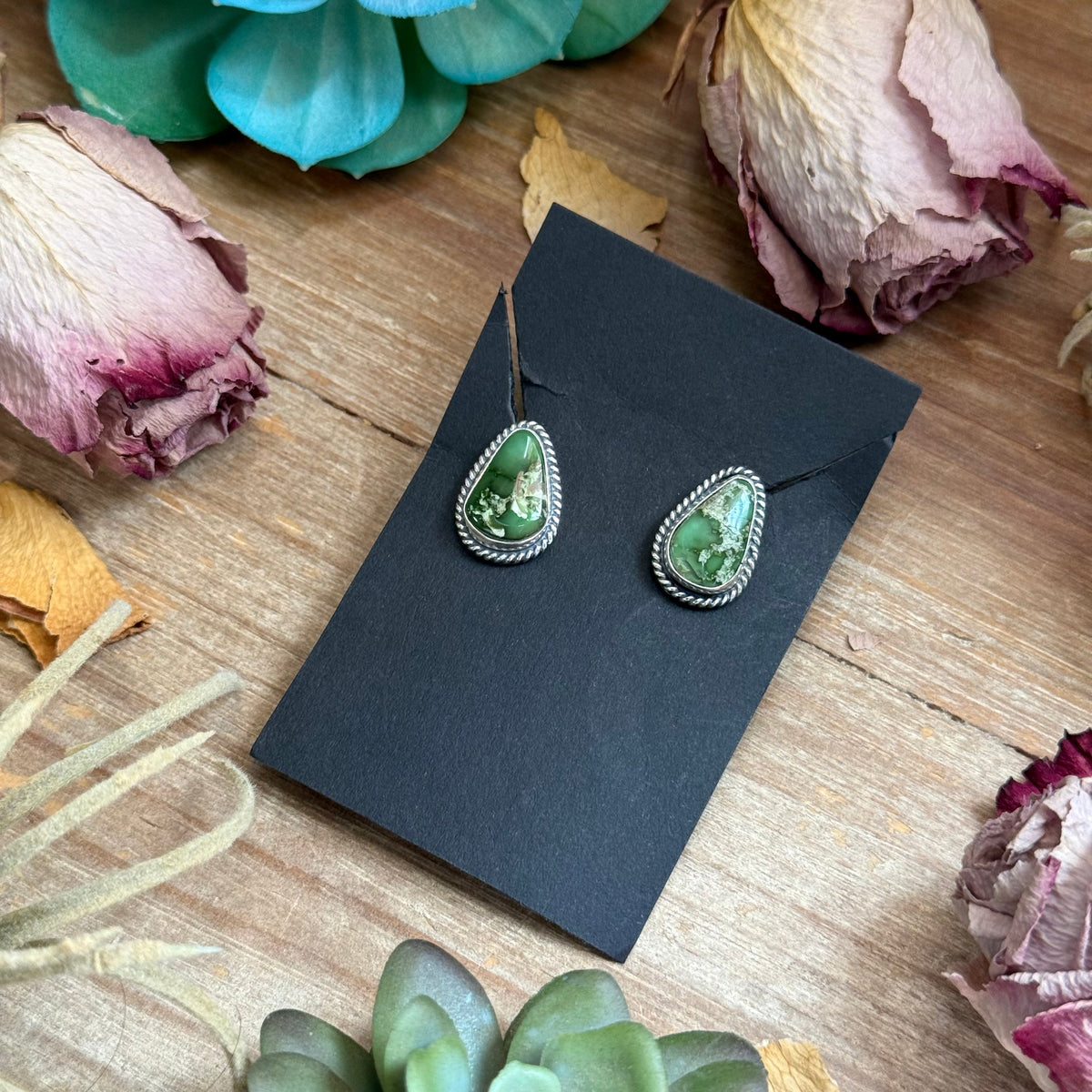 Sonoran Gold Turquoise Stud Earrings by Jason Ogg