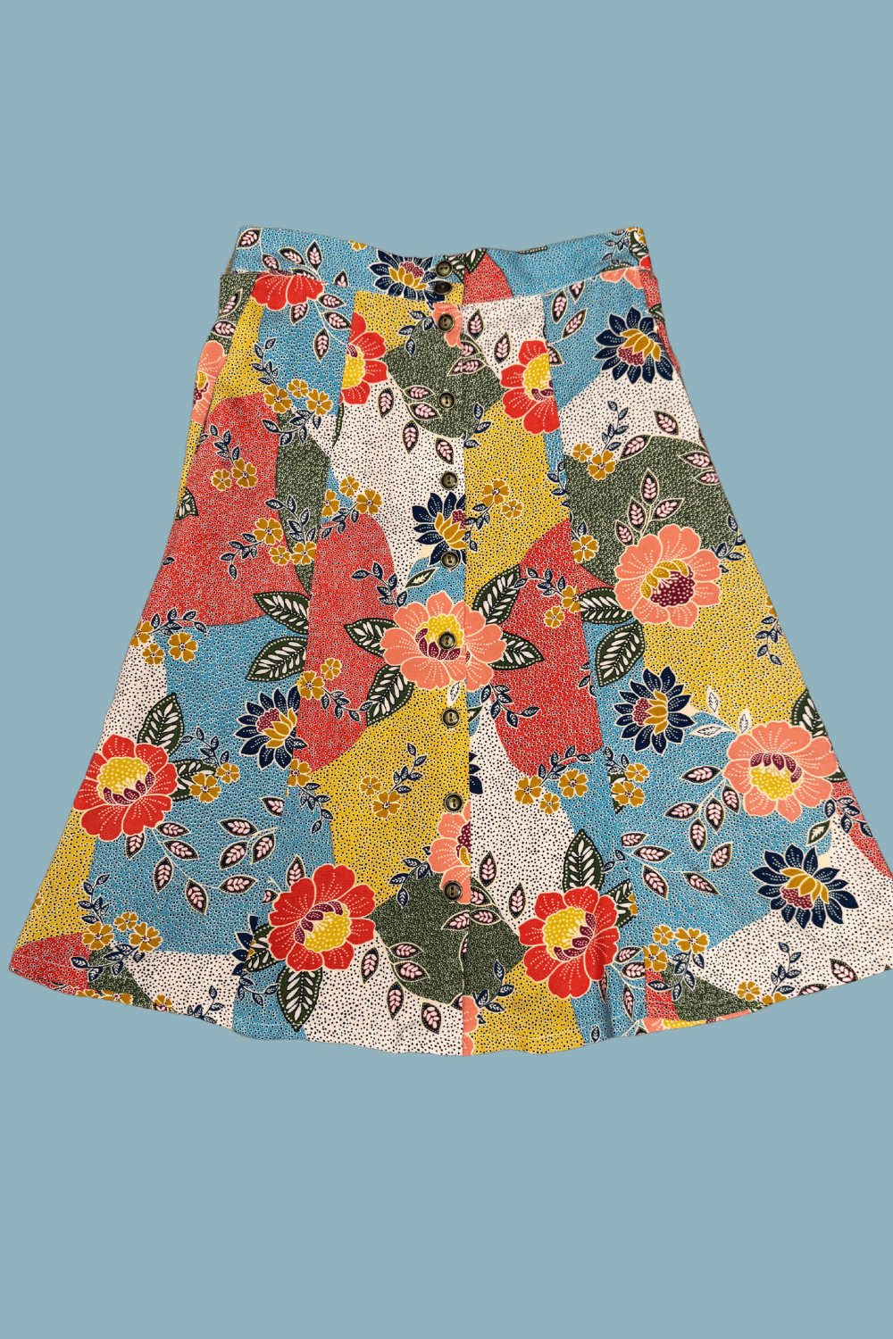 Field Day Skirt Bae Skirt in Patchwork Party Challis