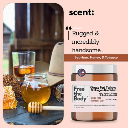 Free the Body Co. Moisturizers Grass Fed Tallow and Oregon Bee Whipped Balm - Bare - 4 oz