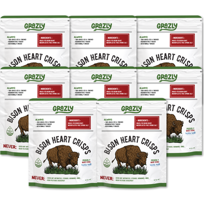 Bison Heart Crisps - 100% Grass-Fed/Finished - My American Goods