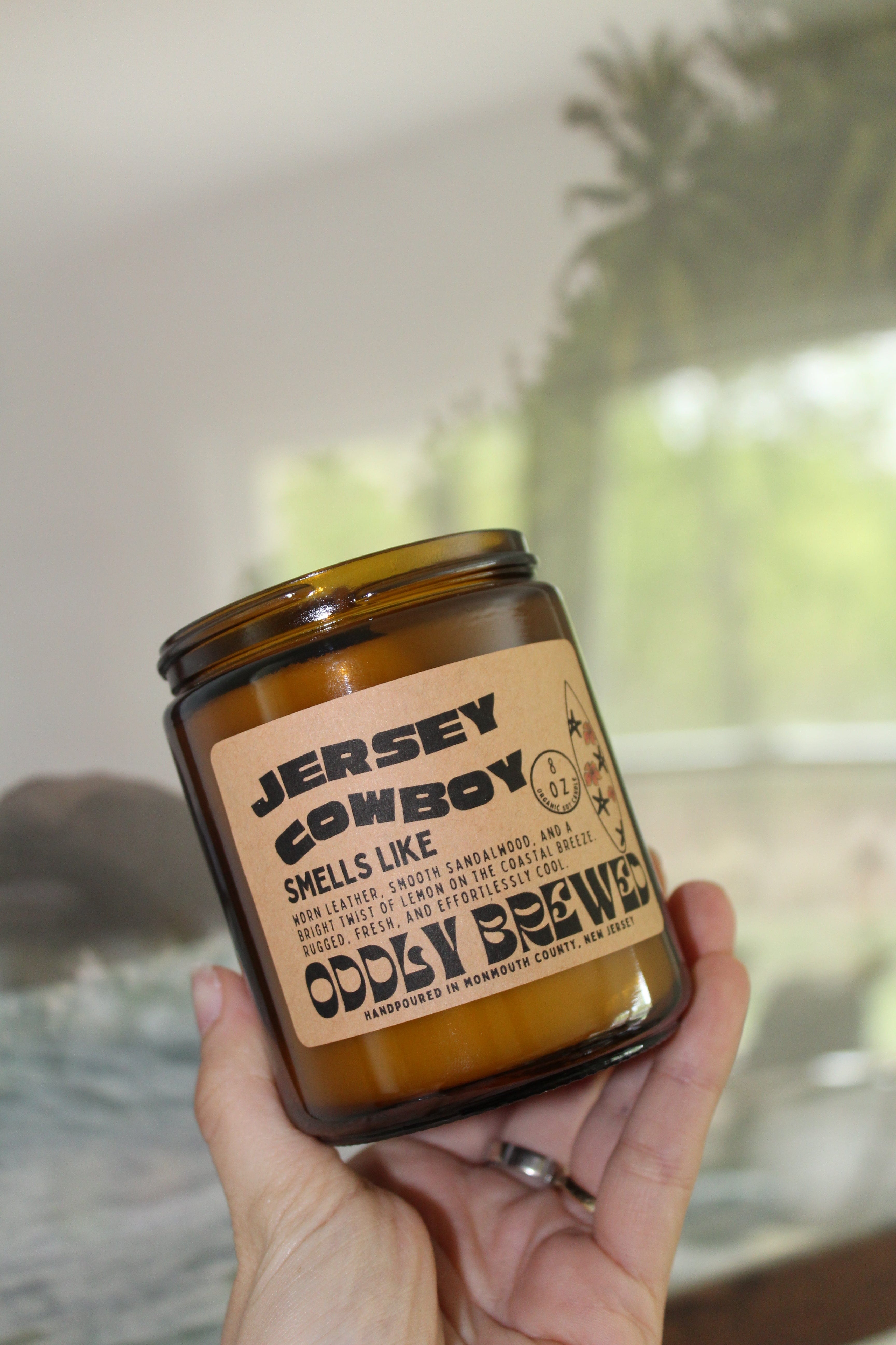Oddly Brewed Candles Jersey Cowboy soy candle