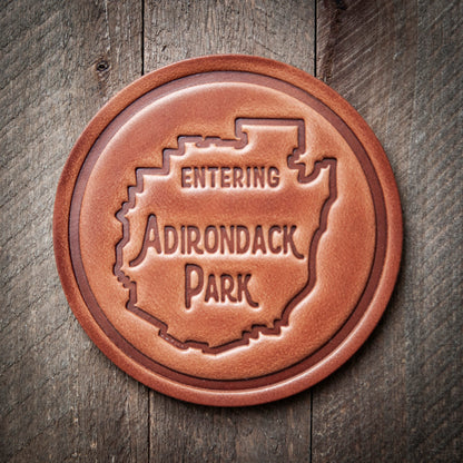 Adirondack Park Leather Coaster