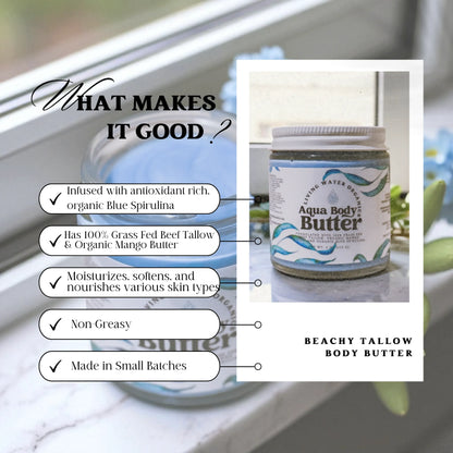 Beachy Blue Spirulina Tallow Body Butter