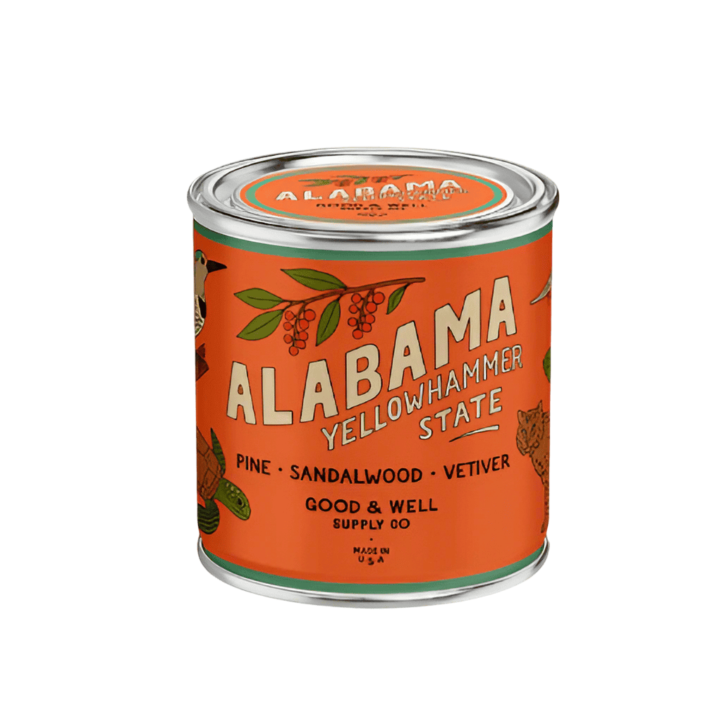 Good &amp; Well Supply Co Candles Half Pint / 8oz / Cotton Wick Alabama State Candle