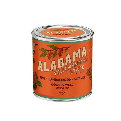 Good &amp; Well Supply Co Candles Half Pint / 8oz / Cotton Wick Alabama State Candle