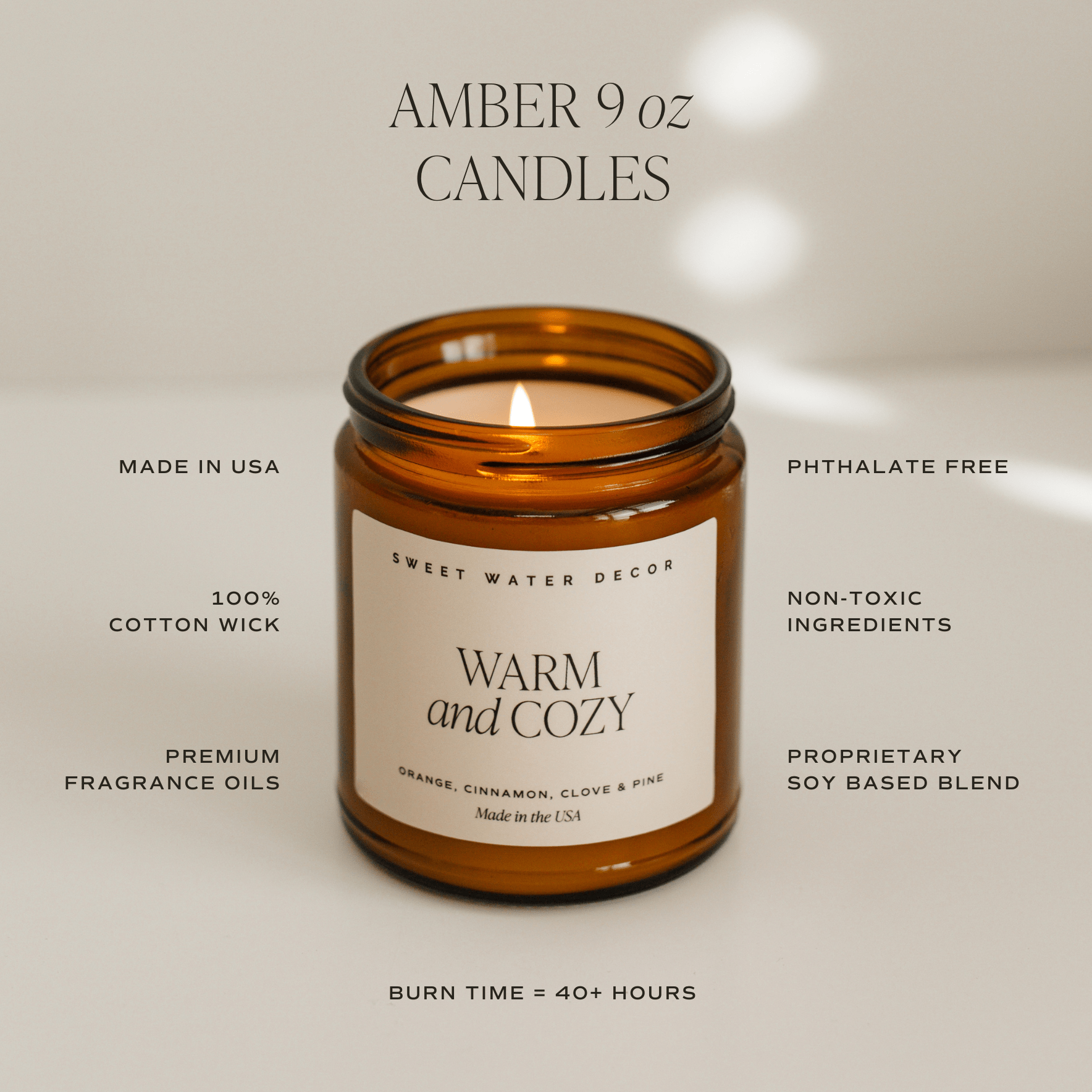 Sweet Water Decor Candles Christmas Soy Candle - Amber Jar - 9 oz