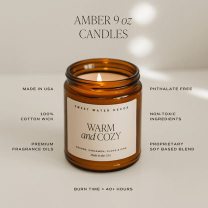 Palo Santo Patchouli Soy Candle - Amber Jar - 9 oz