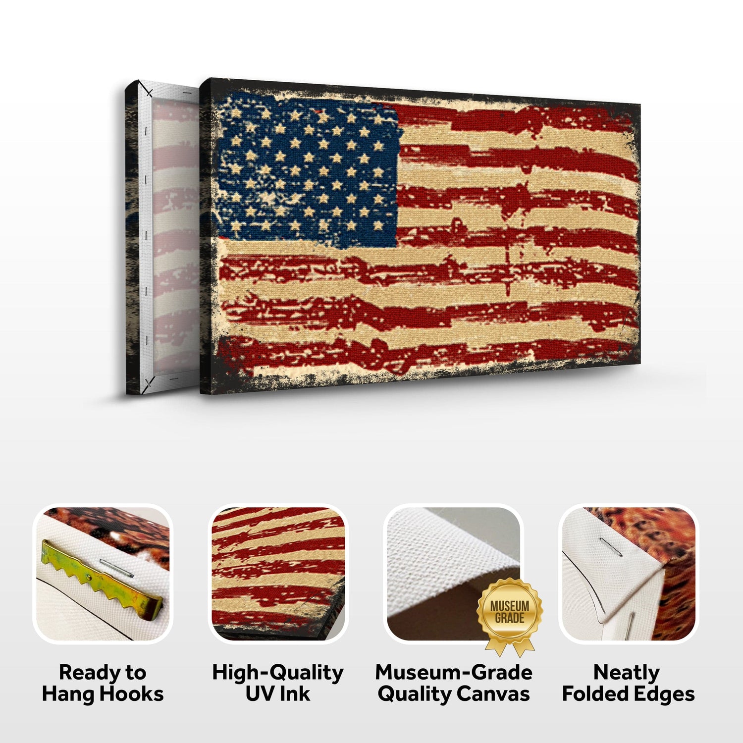 Tailored Canvases Canvas American Flag Canvas Wall Art