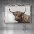 Tailored Canvases Canvas 18x12 inch Medium Premium Gallery Wrapped Natural Rustic Highland Cow Canvas Wall Art