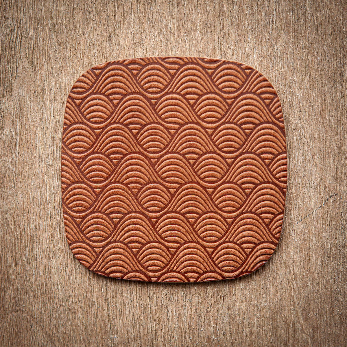 Artisan Leather Coaster Design 02