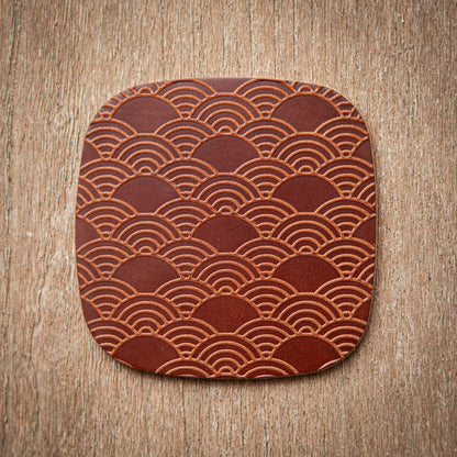 Artisan Leather Coaster Design 06