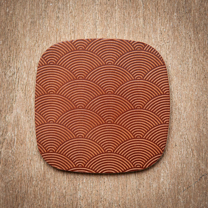 Artisan Leather Coaster Design 08