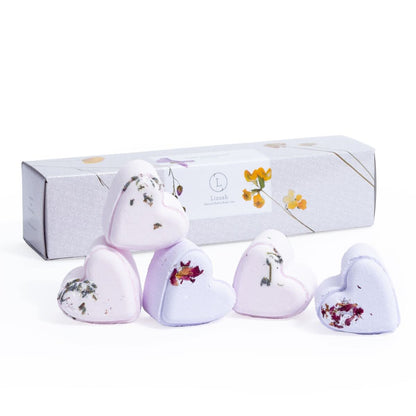Set of 5 Heart Shaped Shower Steamers Package  - in a Gift Box - Can be personalized - My American Goods
