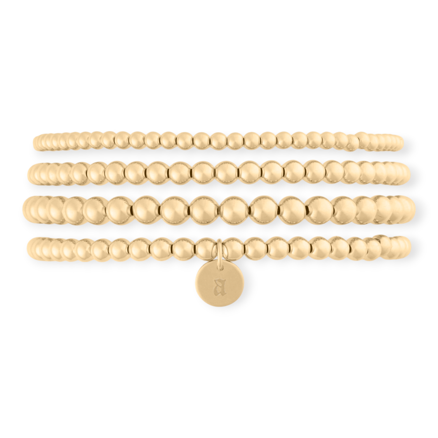 Cuffed by Nano LLC SMALL - 6.5" / a Old English Initial Juno Four Bracelet Stack