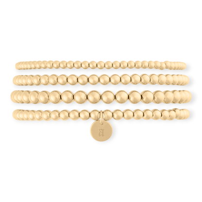 Cuffed by Nano LLC SMALL - 6.5" / a Old English Initial Juno Four Bracelet Stack