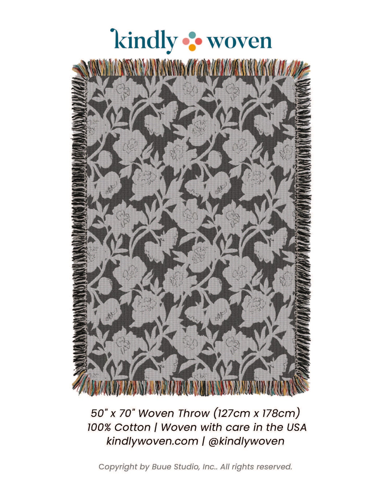 Addy Tuffet Floral Cotton Throw Blanket