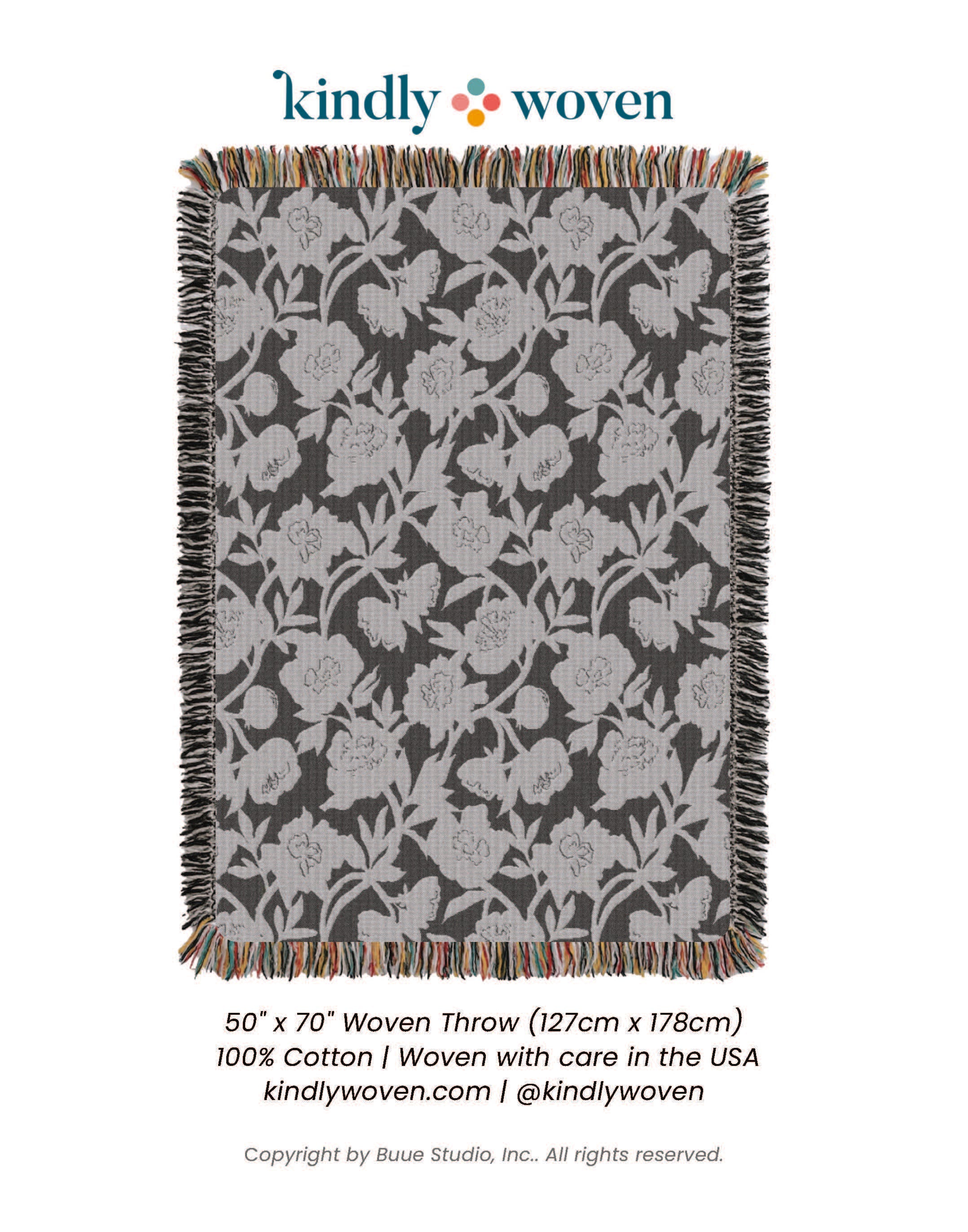 Addy Tuffet Floral Cotton Throw Blanket