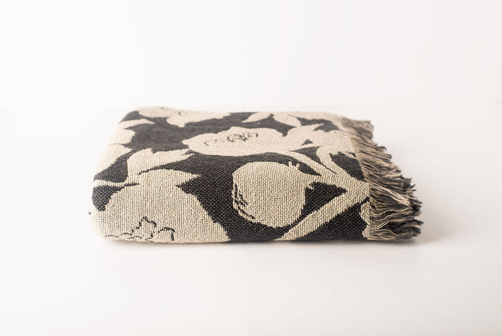 Addy Tuffet Floral Cotton Throw Blanket