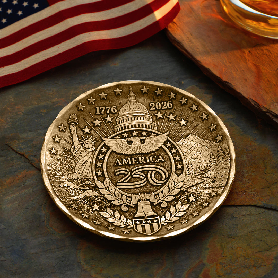 America250 Sea to Shining Sea Commemorative Coaster (Bronze)