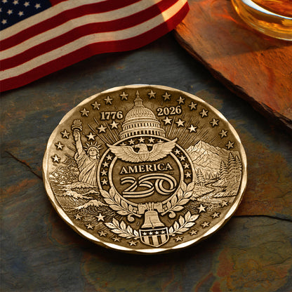 America250 Sea to Shining Sea Commemorative Coaster (Bronze)
