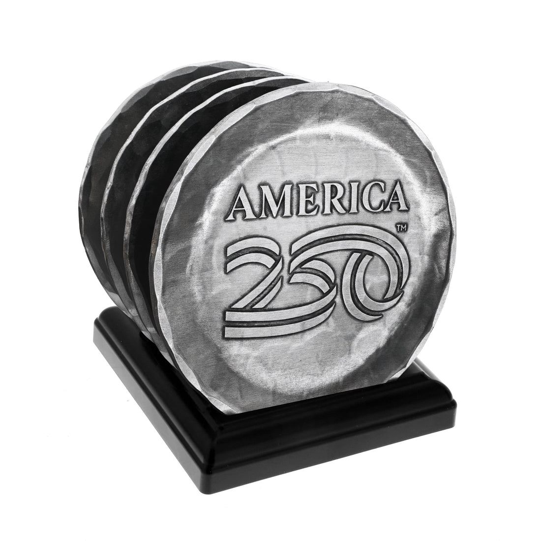 America250 4-Piece Commemorative Coaster Set with Caddy (Aluminum)