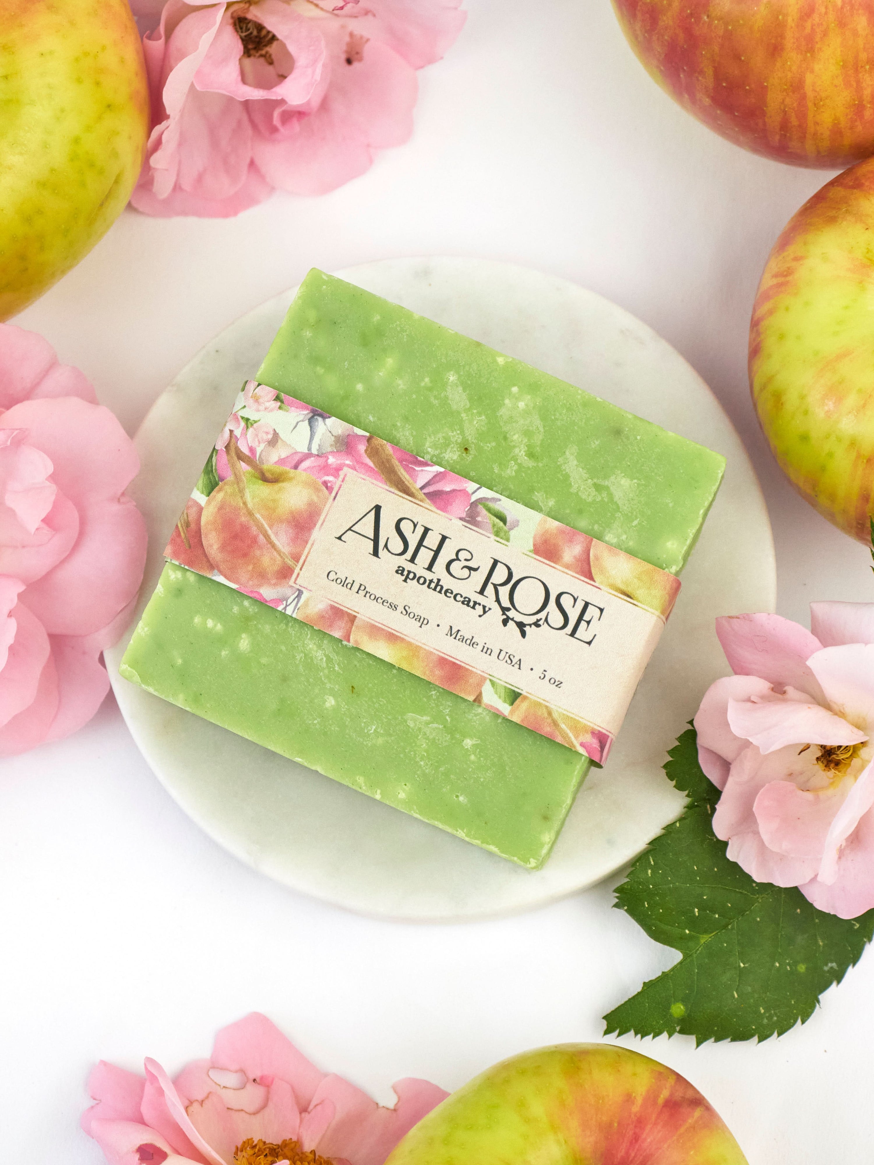 Ash &amp; Rose Bar Soap Apple Rose Soap Scrub Bar
