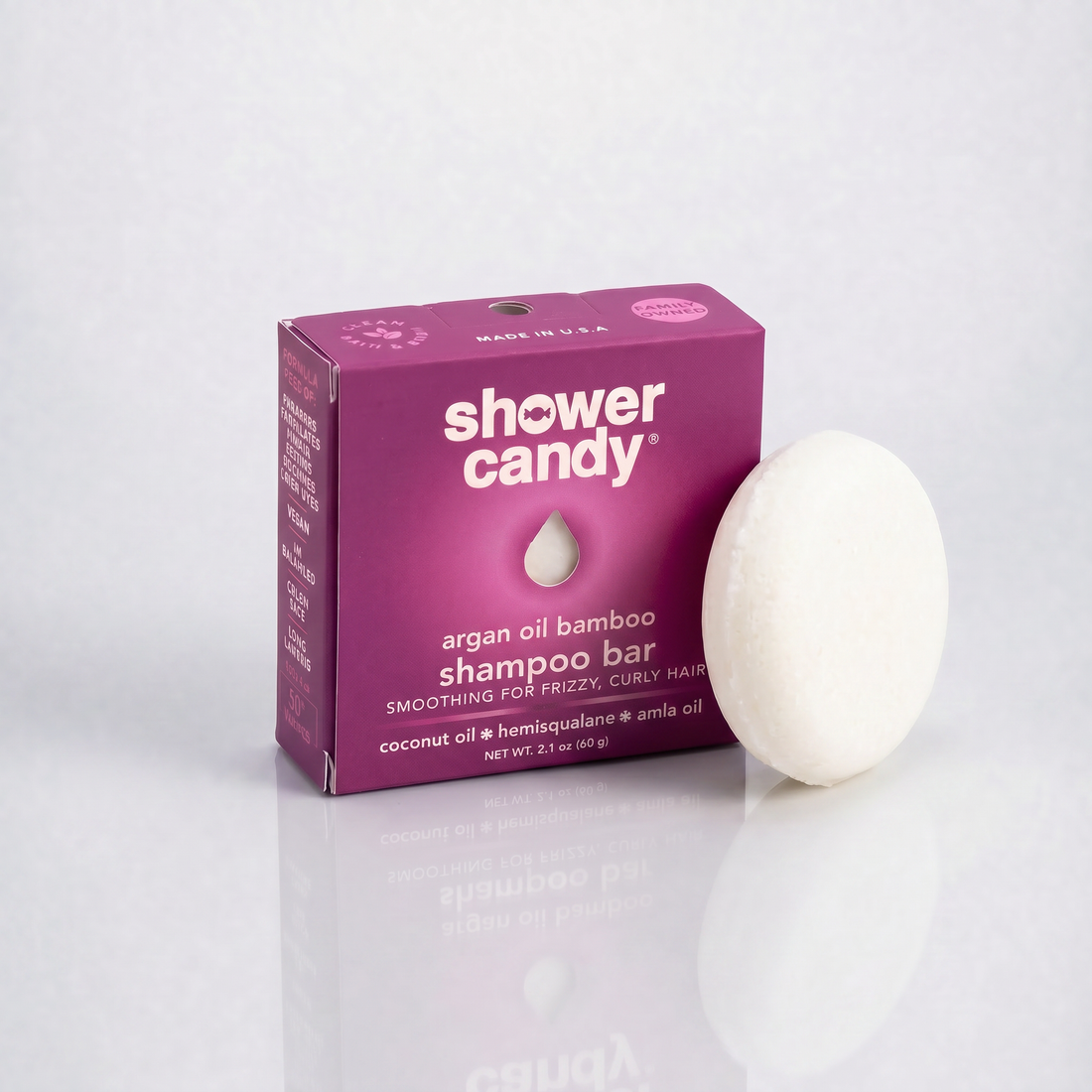 Argan Oil Bamboo Shampoo Bar for Curly Hair | Shower Candy