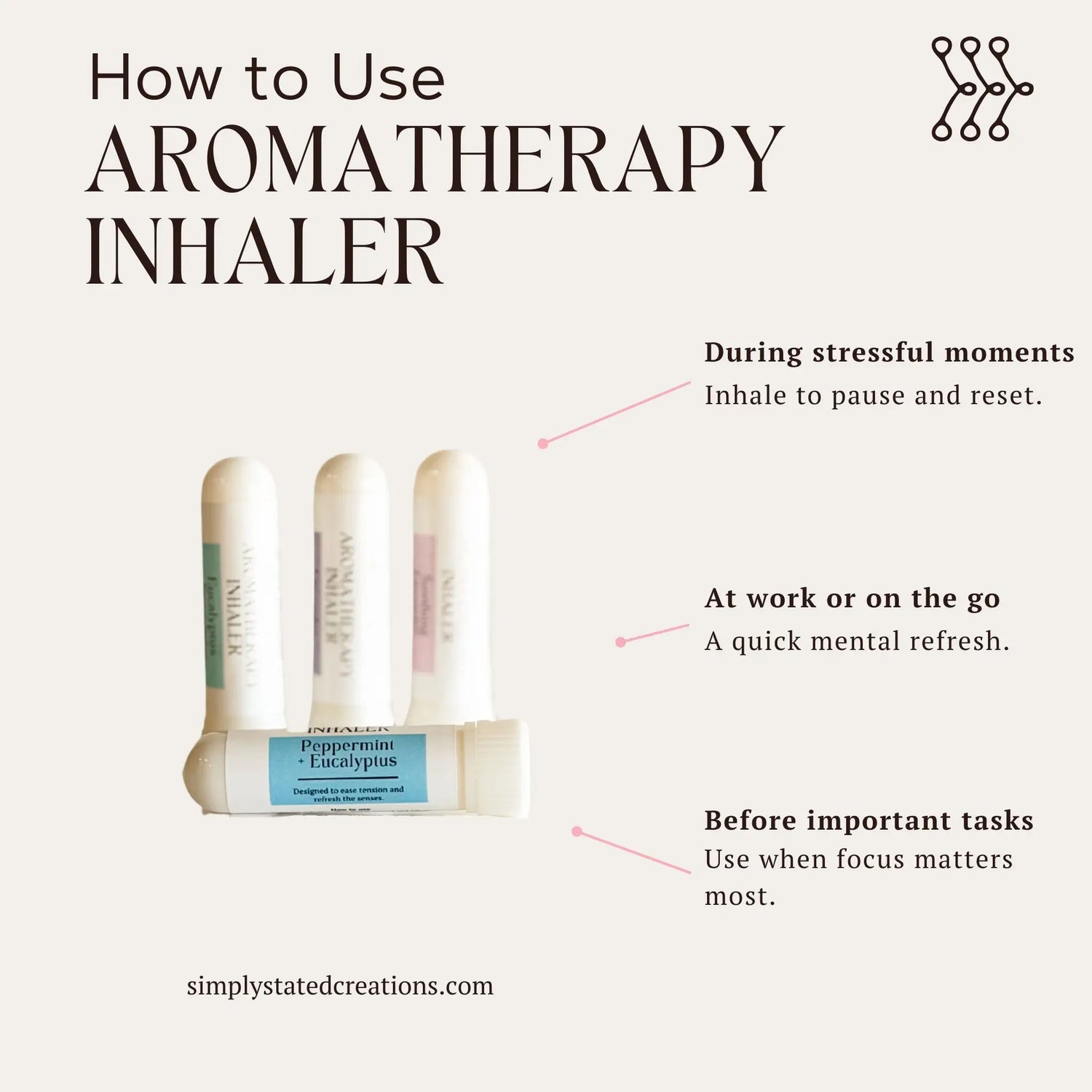 Simply Stated Creations Aromatherapy Tools Lavender + Vanilla Aromatherapy Inhaler
