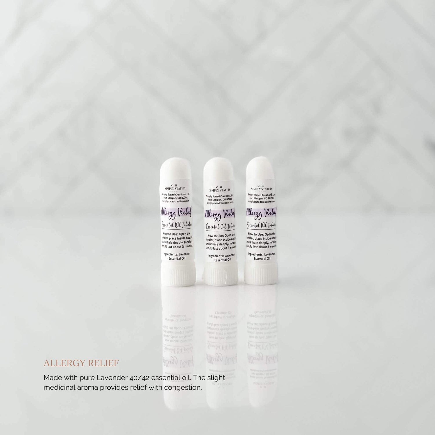 Simply Stated Creations Aromatherapy Tools Soothing Lavender Aromatherapy Inhaler (Classic Label)