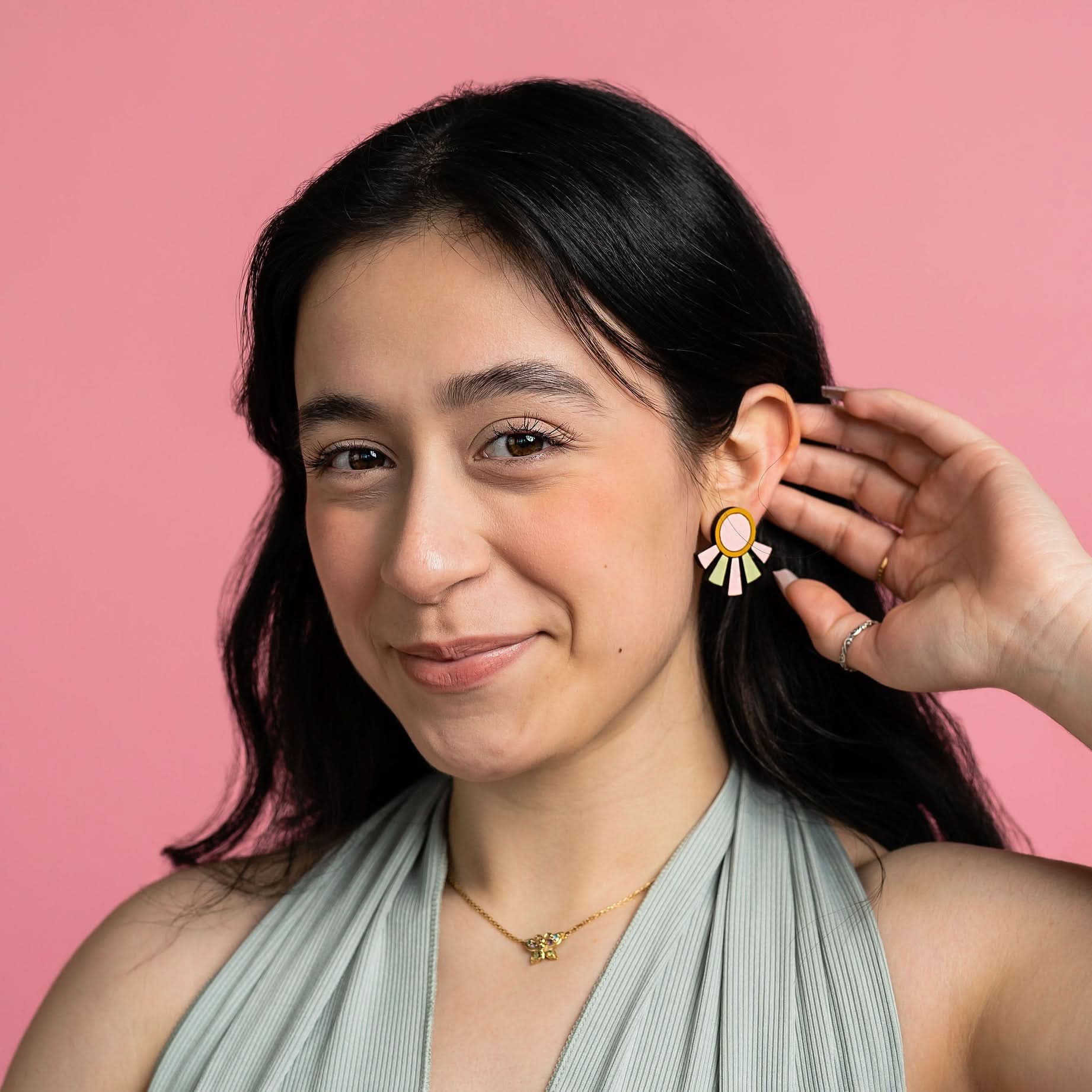 LE CHIC MIAMI Earrings Art Deco Pastel Studs